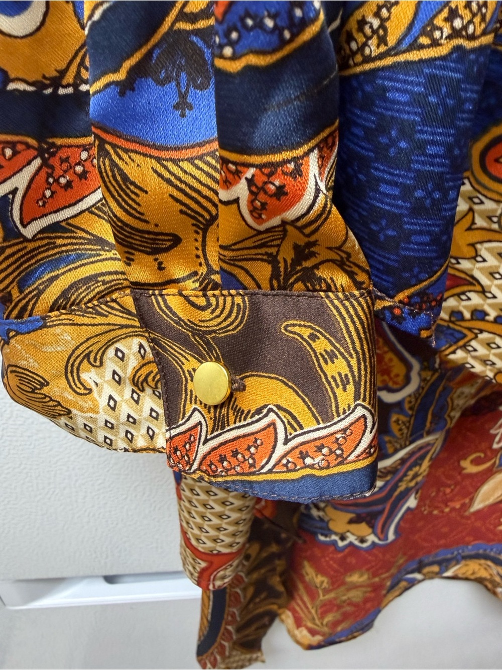 CHICO’S SIZE 2 ( LARGE ) VINTAGE PAISLEY PRINT PEASANT TUNIC TOP - Picture 4 of 11